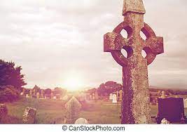Crosses and crucifixes are powerful visual reminders of god's love and serve as a witness of hope to the world. Old Grave Cross On Celtic Cemetery In Ireland Ancient Monument And Burial Concept Old Grave Cross Headstones And Ruins On Canstock