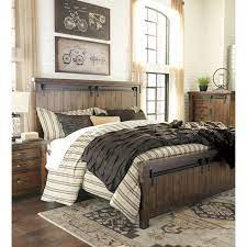 Queen Panel Bed With Barn Door Style Hardware Virginia Furniture Market Panel Beds Rustic Bedroom Furniture 5 Piece Bedroom Set Bedroom Design