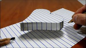 I'm not gonna shade in the blocks anymore cuz people are always complaining about them so here it is plain and simple for beginners to learn. Draw A Floating Heart On Line Paper 3d Trick Art Youtube