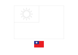 The flag also has a blue canton which features the white sun with twelve points. Taiwan Flag Coloring Page Flag Coloring Pages Taiwan Flag Coloring Pages