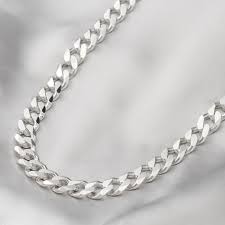 Corrente de prata masculina fígaro. Corrente De Prata Masculina Gourmette Grossa Prata Fina