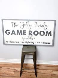 Custom Family Game Room Statement Wall Art Last Name Sign Etsy Game Room Family Game Room Signs Game Room Basement