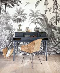 Papier Peint Intisse Imprime Jungle Noir Et Blanc 300x350 Paradise Maisons Du Monde
