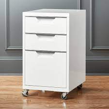 Rolled around my garage just fine. Tps 3 Drawer White File Cabinet Reviews Cb2