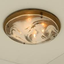 Brass And Murano Glass Flush Mount Wall Light From Hillebrand Austria 1960s For Sale At Pamono