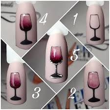 How To Draw A Glass Of Wine On Nails Wine Nails Nail Drawing Glass Nails