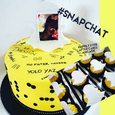 Snapchat Fondant Cake And Personalised Snapchat Logo Cupcakes Masquerade Cakes Snapchat Cake Snapchat Logo
