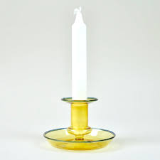 Red, orange, yellow, green, blue, purple, white, black. Flare Candlestick Yellow Black Bough Ludlow