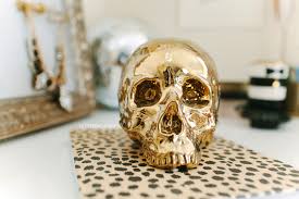 Home Office Design Update Glitter Inc Skull Decor Gold Home Decor Skull