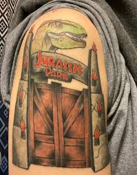 Find the best tattoo artists and tattoo parlors in orange park. Tattoo Uploaded By Danielle Start Of The Jurassic Park Half Sleeve 1514306 Tattoodo