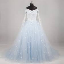 There are different types of dresses and the length of the train can be variable; Light Blue Bridal Ball Gown With Applique Off The Shoulder Wedding Dress Beautiful Prom Dress Jd 356 From June Bridal Baby Blue Wedding Dresses Blue Wedding Gowns Light Blue Wedding Dress