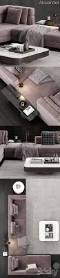 3d Models Sofa Minotti Alexander Sofa 2 Minotti Coffee Table Setting Interior Decoration Accessories