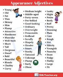 Appearance Adjectives To Describe People Adjectives To Describe People Words To Describe People Words To Describe Someone
