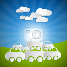Die techniken sind ziemlich leicht zu meistern, und jeder kann sie herstellen. Vektor Landschaft Im Hintergrund Mit Papier Autos Leinwandbilder Bilder Auto Hugel Okologie Myloview De
