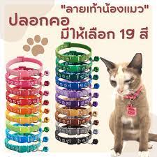ปลอกคอน้องหมาน้องแมว สีสวยสดใส ลวดลายเท้าแมวเล็กๆรอบปลอกคอ มี 19 สี |  Shopee Thailand