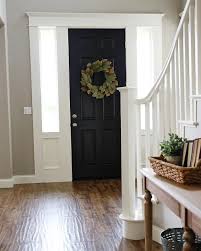I Took The Plunge And Painted Our Front Door Black Well Benjamin Moore Mopboard Black I M Interior Door Colors Painted Front Doors Front Doors With Windows