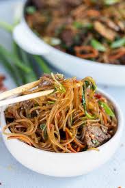 Korean Stir Fried Sweet Potato Noodles Recipe Momsdish Glass Noodles Recipe Beef Lo Mein Recipe Sweet Potato Noodles Recipe