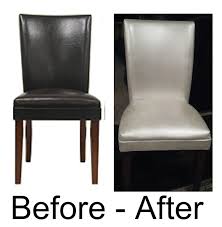 diy: painted leather dining chairs