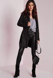 Missguided Longline Faux Suede Biker Jacket Black Coats Jackets Women Faux Suede Biker Jacket Suede Biker Jacket