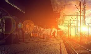 Source Material Original Content Anime Art Japan Otaku Animegirl Sunset Lighting Train Trainsta Anime Scenery Scenery Wallpaper Anime Background