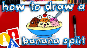 Southern style banana split cake kcgibbs + 20 20 more images. How To Draw A Banana Split Cartoon Youtube