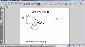 Find the missing side length. 7 3 Special Right Triangles 45 45 90 And 30 60 90 Wmv Youtube
