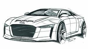 Small car in front of the garage. Coloring Rocks Race Car Coloring Pages Car Design Sketch Concept Cars
