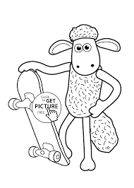 Keep little ones occupied durin. Shaun The Sheep Cartoon Coloring Pages For Kids Printable Free Coloing 4kids Com