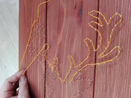 Fadenbild Selber Machen Nagel Umwickeln Fadenbilder Hirsch Basteln Faden