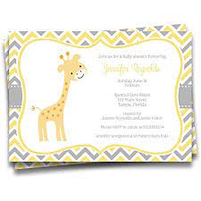 Fun giraffe baby shower theme ideas a unique idea to incorporate into your baby shower is the giraffe. Amazon Com Giraffe Baby Shower Invitations Invites Chevron Stripes Grey Gray Yellow Jungle Safari Customized Personalized Gender Neutral Unisex Animals 12 Count Office Products