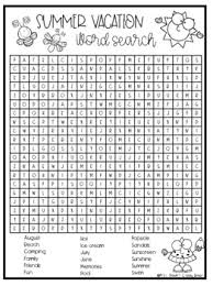 100 summer vacation words answer. Summer Vacation Word Search Worksheets Teaching Resources Tpt