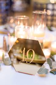 Table Number Signs For Wedding Party Decor Acrylic Gold Etsy Hexagon Wedding Wedding Table Gold Table Numbers Wedding