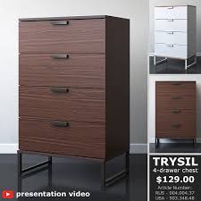 This time we're taking off the hardware and creating a notched drawer pull. Ikea Trysil 4 Drawer Chest 3d Cgtrader