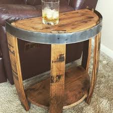 Bourbon Barrel End Table Free Shipping Etsy In 2020 Barrel Decor Wine Barrel End Table Whiskey Barrel Furniture