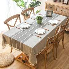 Union Rustic Dunbar Elegant Rectangle Cotton And Linen Tablecloth Color Dining Table Cloth Tablecloth Dining Table Top Decor