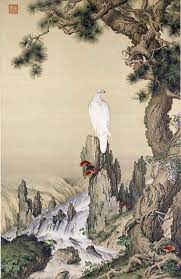 giuseppe castiglione jesuit 郎世寧 the pine hawk and glossy ganoderma 嵩献英芝图 台北故宫藏 chinese painting china art japan painting