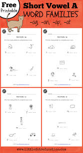 Short Vowel A Word Families Worksheets Word Family Worksheets Word Families Word Family Activities