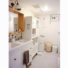 バス トイレ アートポスター ikeaの鏡 ブレーカーカバー 白レンガ壁紙 などのインテリア実例 2017 02 17 08 55 14 roomclip ルームクリップ 壁紙 レンガ インテリア 実例 インテリア