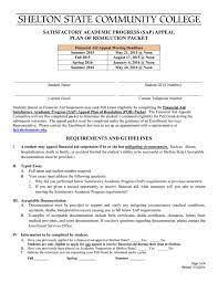 Below you will find a financial aid appeal letter sample that you can use as an outline when writing your own appeal letter. Satisfactory Academic Progress Sap Appeal Plan Of Resolution Packet