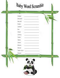 Dyi Panda Themed Baby Word Scramble Game Panda Baby Showers Work Baby Showers Panda Baby Shower Theme
