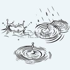 54124503 Rain Drops In The Water Isolated On Blue Background Vector Silhouettes Jpg 450 450 Rain Drops Wave Drawing Rain Illustration