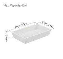 Unique Bargains 60ml 91x62x19mm Rectangular Boat Sample Holder Porcelain Crucible for Melting Refining 2 Pack