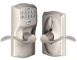 Find the right lock for your exterior and interior doors. Schlage Lock Company Llc Fe595 Camxacc Schlage Fe595 Keypad Entryset With Flex Lock W Camelot Trim And Accent Lever The Hardware Hut