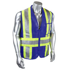 Vests offer protection from rifle rounds and armor piercing ammunition; Csv22 Custom Type O Ansi Class 1 Blue Safety Vest Custom Imprinted Bravamarketing Com Safety Vests
