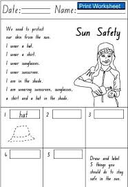Sun Safety For Kids Google Search Safety And First Aid Worksheets For Kids Sun Safety Activities