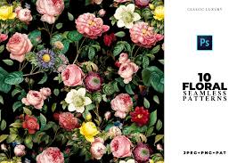 Download and use 20,000+ floral pattern stock photos for free. Elegant 10 Seamless Flower Patterns Pre Designed Photoshop Graphics Creative Market