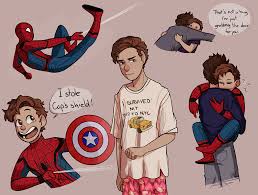 Spiderman Homecoming Peter Parker Tony Stark Tony Stark Fanart Marvel Spiderman Marvel Funny
