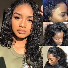 Cynosure Lace Front Human Hair Wigs For Black Women Pre Plucked Hairline 150 Denisty Brazilian Water Wave Lace Front Wigs With Baby Hair Natural Black Color 14 Water Wave Wig Buy Online In
