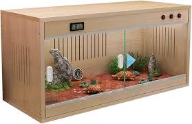 Amazon.com: Vivarium Box Reptile AmphibianCage Large Wooden Pet Feeding Box  Pet House Reptile Terrarium Incubator with Strip Vents (Brown 80x40x42cm) :  Pet Supplies