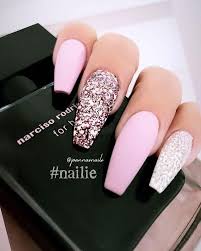 Confused what acrylic nail style to choose next for your upcoming event? 54 Pretty Glitter Acrylic Nail Designs Pink Acrylic Nails Acrylic Nail Designs Nails